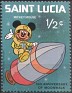 St. Lucia - 1980 - Walt Disney - 1/2 ¢ - Multicolor - Walt Disney, Moonwalk - Scott 491 - Disney 10th Anniversary of Moonwalk Mickey Mouse - 0